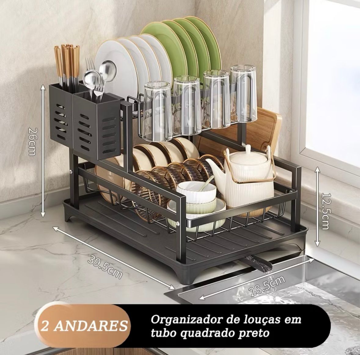 Escorredor de Louças Aço Carbono